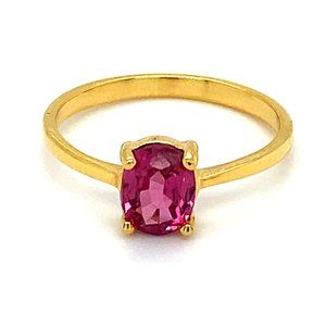 Red Spinel 1.11ct Solid 14K Yellow Gold Ring